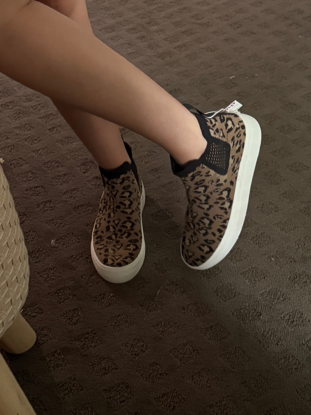 Leopard Print Slip-On Platform Sneakers - Women
